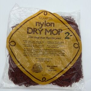 VINTAGE STANLEY HOME PRODUCTS NYLON DRY MOP 'Slimline' New 100% Nylon Yarn